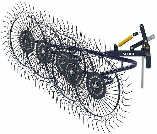 Грабли ворошилки СКАУТ PL-5600 для трактора (пять колес сгребания)