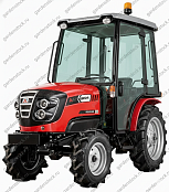 Кабина для трактора Mitsubishi VST 927D 4WD (отопление + радио + освещение)
